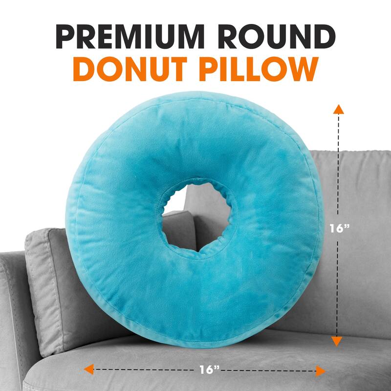 Cheer Collection Super Soft Round Donut Pillow - Assorted Colors