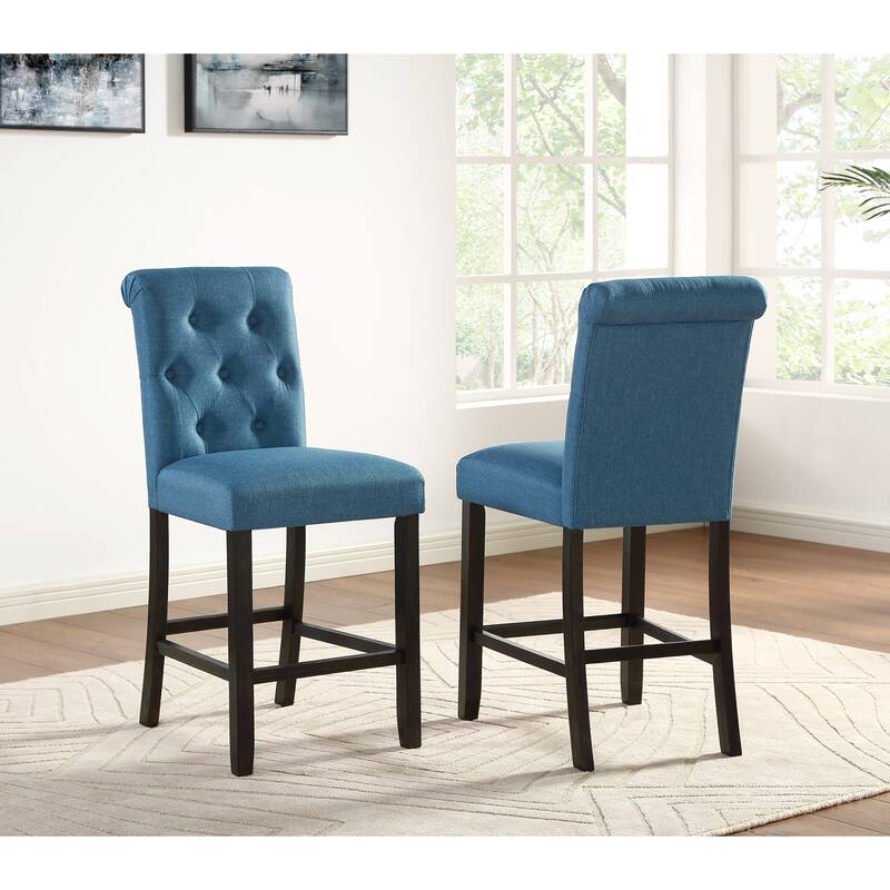 Blue Vanity Chair Meeting Room Chair with Button Tufted Backrest, Elegant Side Chair Padded Dressing Chair