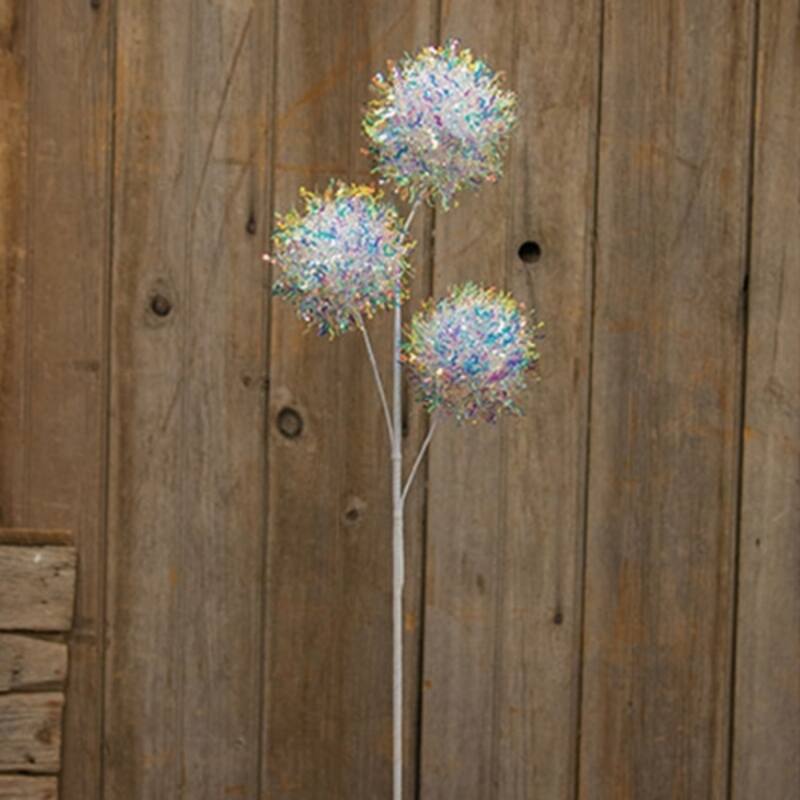 Opalescent Balls Spray 27 Inch Winter Floral Decoration - 6" x 3" x 27"