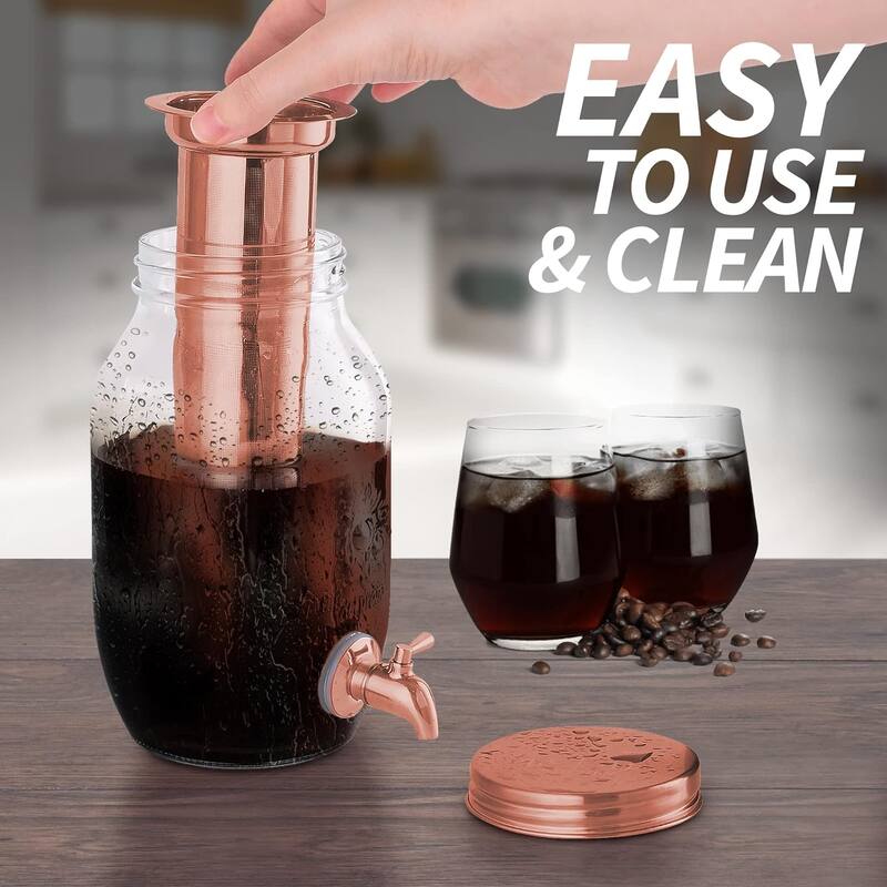 1.5 Liter Cold Brew Coffee Maker with Stainless Steel Mesh Filter