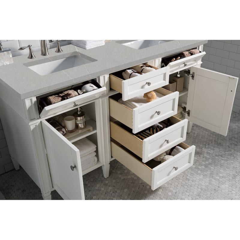 James Martin Vanities Brittany 60" Double Vanity, Bright White
