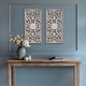 preview thumbnail 37 of 55, Madison Park Botanical Panel Distressed Carved Wood Wall Decor (Set of 2) Antique Green