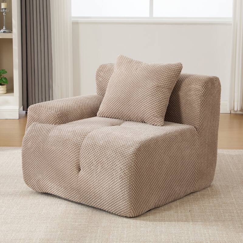 Modular U-Shaped Sectional Sofa, Oversized Boneless Cloud Floor Sofa, Convertible Sleeper Sofa with 2 Ottomans & 4 Pillows