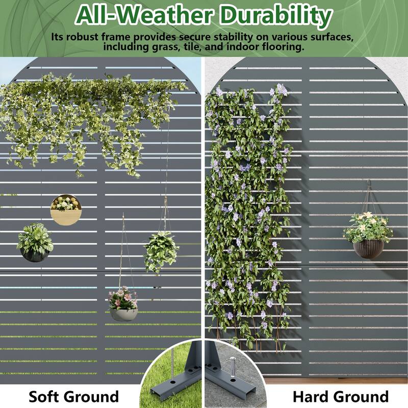 Dovelina 6ft.Outdoor Freestanding Metal Privacy Screen Decorative Garden Fence - 72"x47"