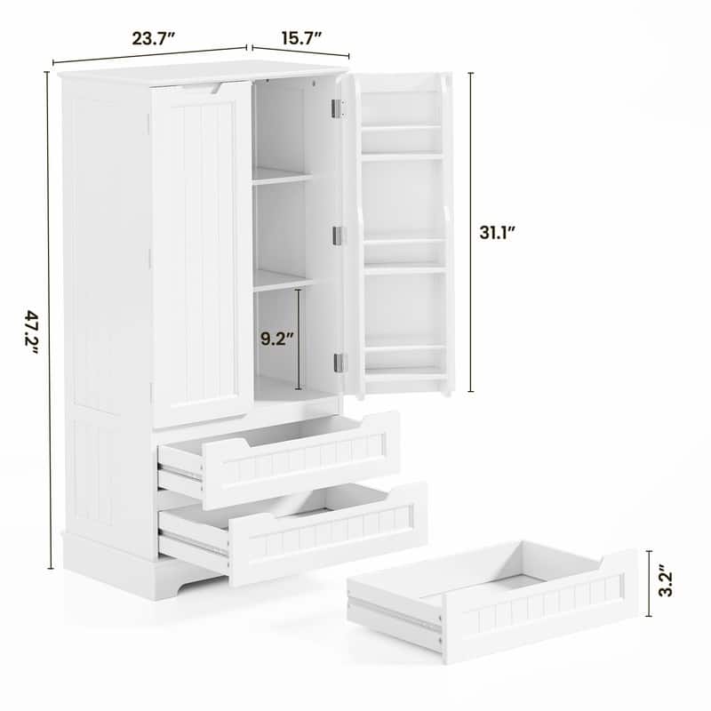 Kitchen Pantry Storage Cabinet with Drawers Freestanding Bathroom Storage Cabinets, Small Food Pantry Cabinet