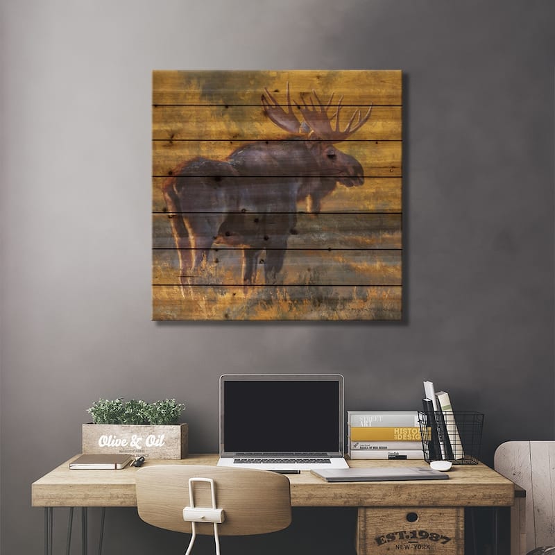 Brush Hog Print On Wood by Mark McKenna - Multi-Color