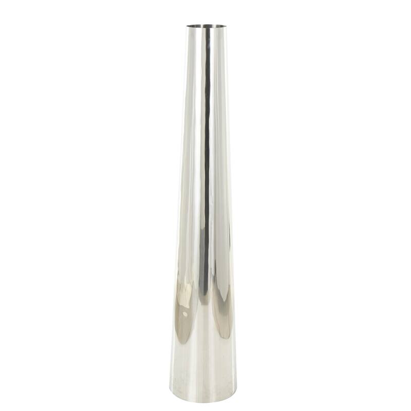 Gold or Silver Stainless Steel Metal Minimalistic Tall Floor Cone Vase