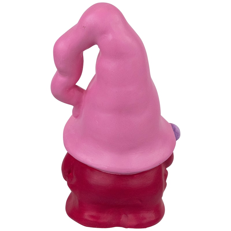 Spring Gnome Figurine and Butterfly - 7"- Pink and Fuchsia - 7"