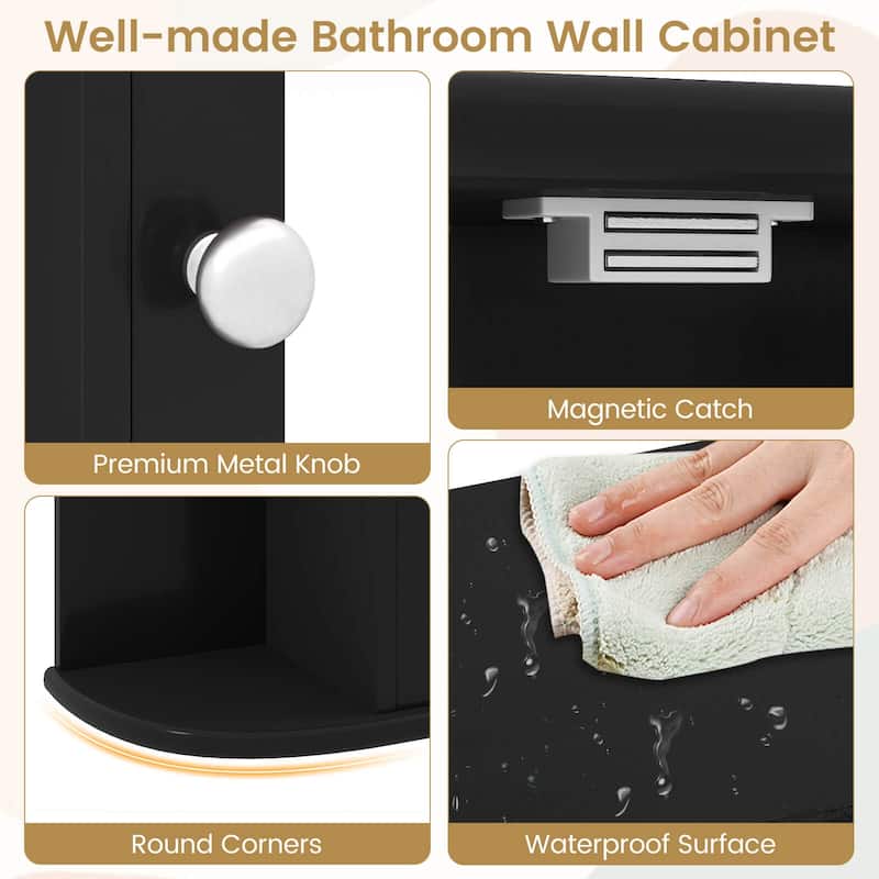 Costway Multipurpose Wall Surface Bathroom Storage Medicine Cabinet