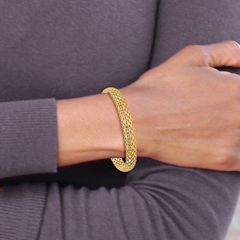 Curata 9.75mm 14k Yellow Gold Fancy Lobster Closure Polished Bracelet 7.5 Inch