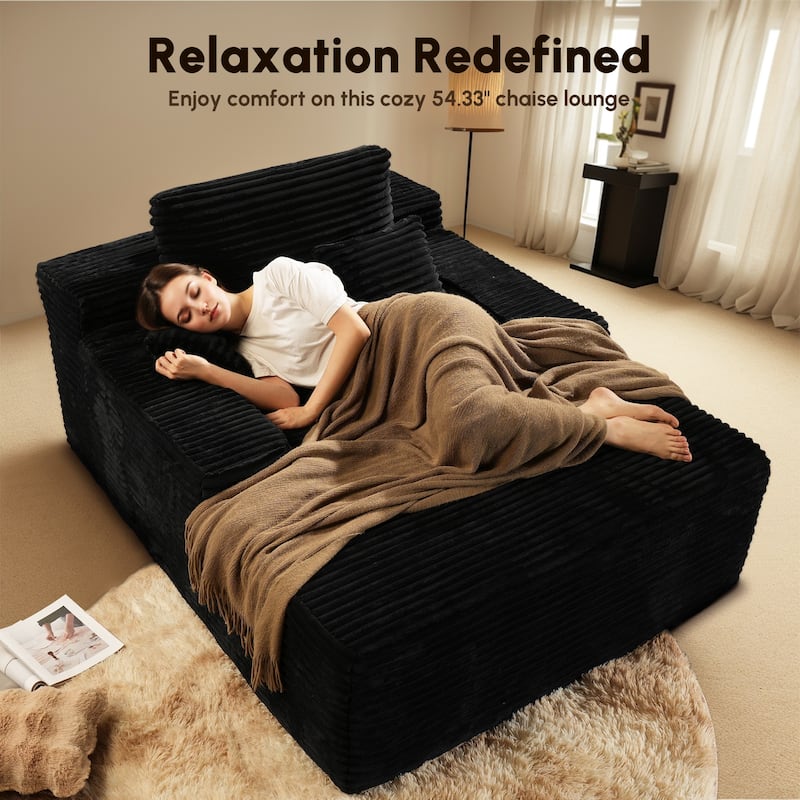 HOOOWOOO Modern Upgraded Fabric Sofa Chaise Lounge