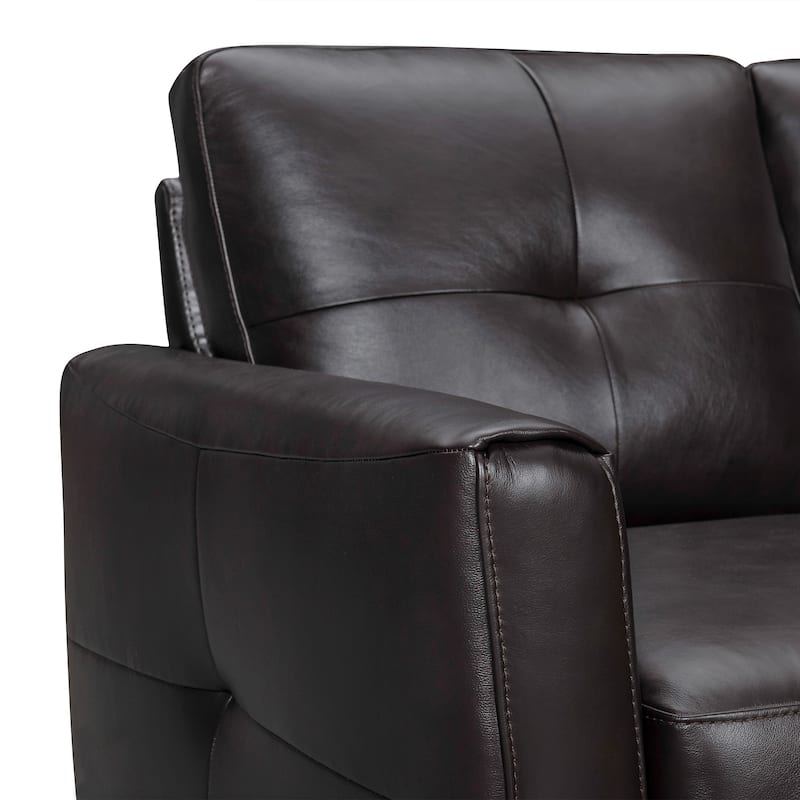 Almafi 82" Dove Gray or Brown Leather Sofa by Armen Living