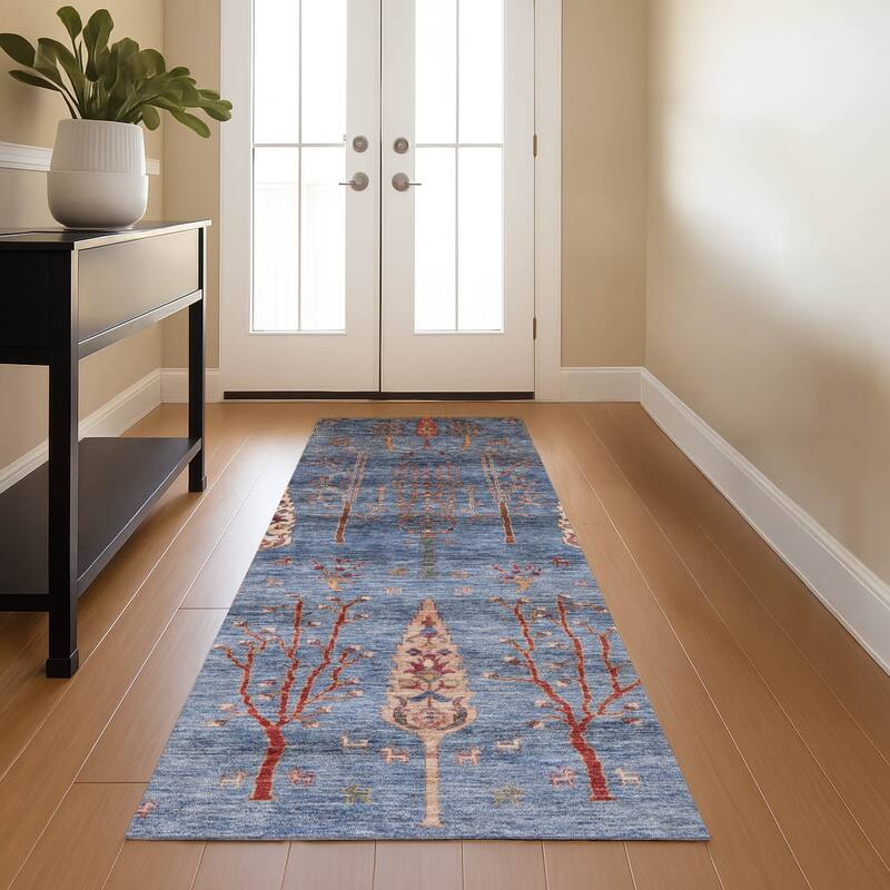 Premium Washable Super Soft Global Boho Mayfield Rug - Blue - 2'3" x 7'6"