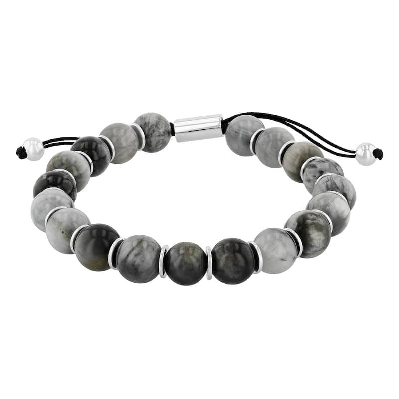 Steel Nation Stainless Steel Bead Bolo Bracelet - E - Multi