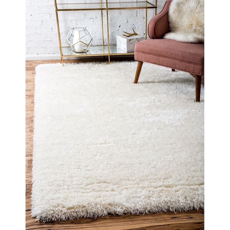 Shag Pling Collection Area Rug - 5'x8' - Bone