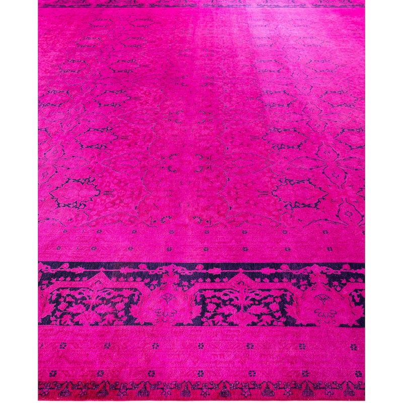 Overdyed One-of-a-Kind Hand-Knotted Area Rug - Pink - 12' 1" x 18' 0"