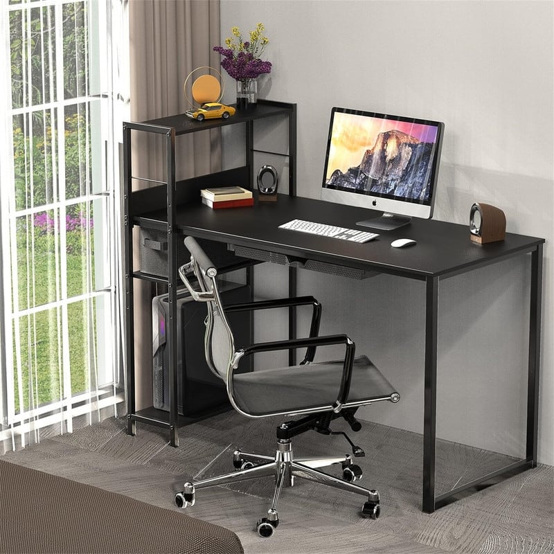 Mission Desk with Side Shelf