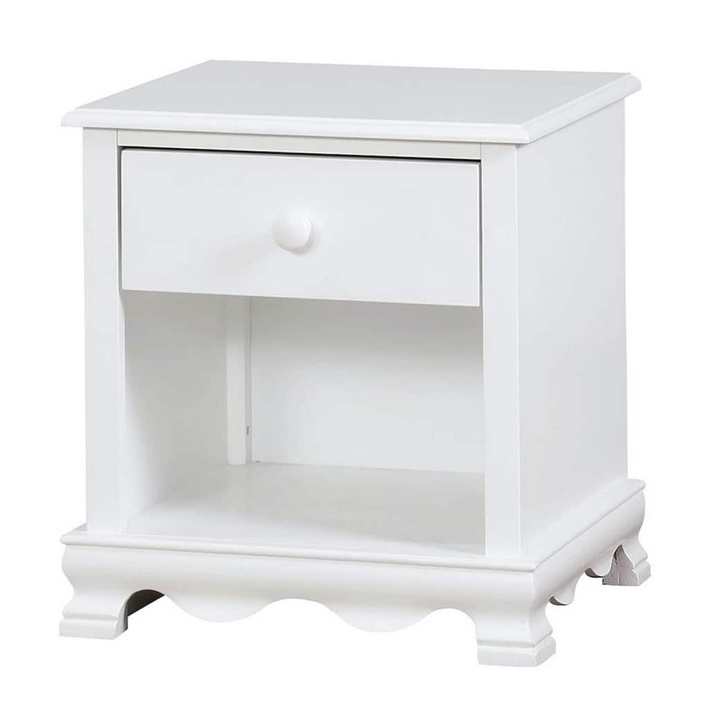 White 1 Drawer 19 in. W Nightstand with Sturdy Hardware and Ample Storage