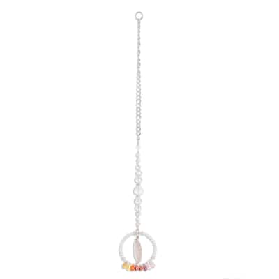 Novica Handmade Warm Peace Ring Crystal And Glass Bead Suncatcher