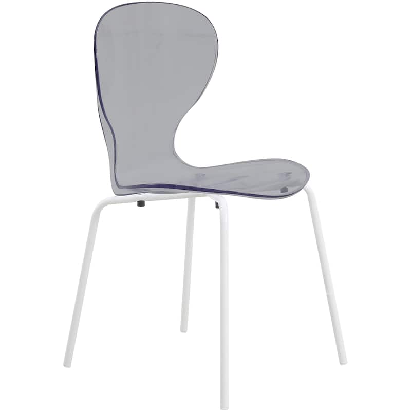 Stackable Plastic Dining Chair Transparent Modern Accent Side Chair for Indoor and Outdoor - Transparent Black