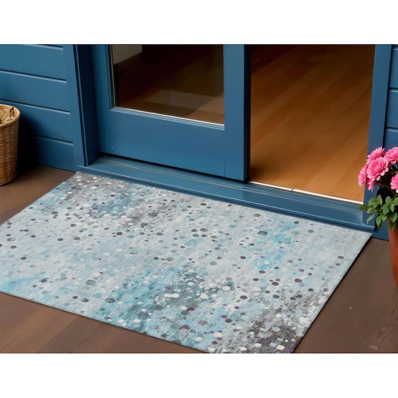 HomeRoots Abstract Transitional Rectangle Outdoor Rug - 3' x 5'