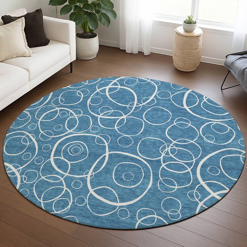 Machine Washable Indoor/ Outdoor Contemporary Nexus Chantille Rug