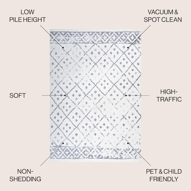 JONATHAN Y Hira Moroccan Geometric Diamond Area Rug