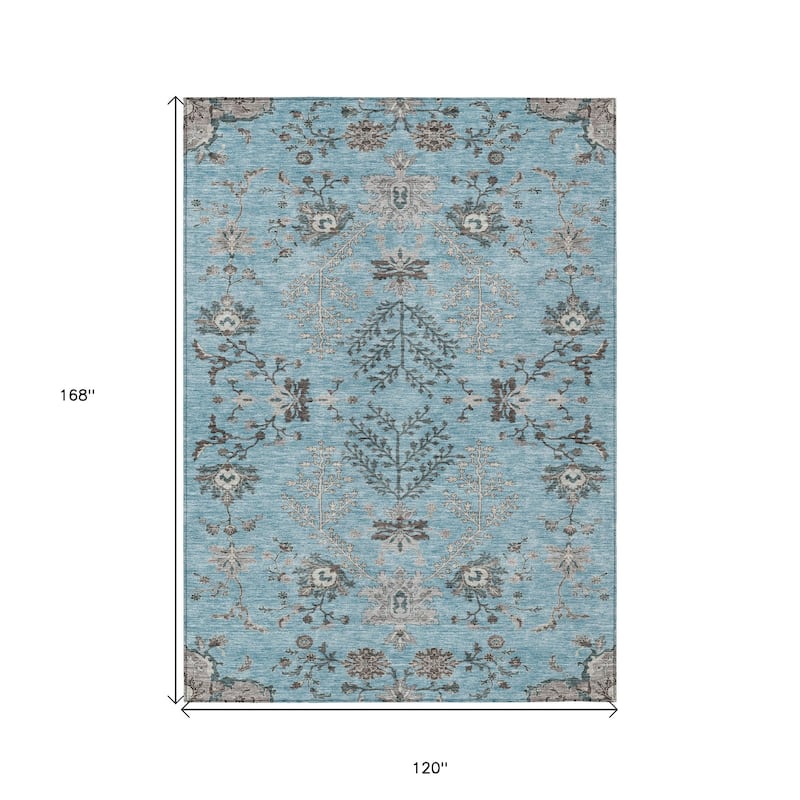 HomeRoots Floral Transitional Rectangle Outdoor Rug