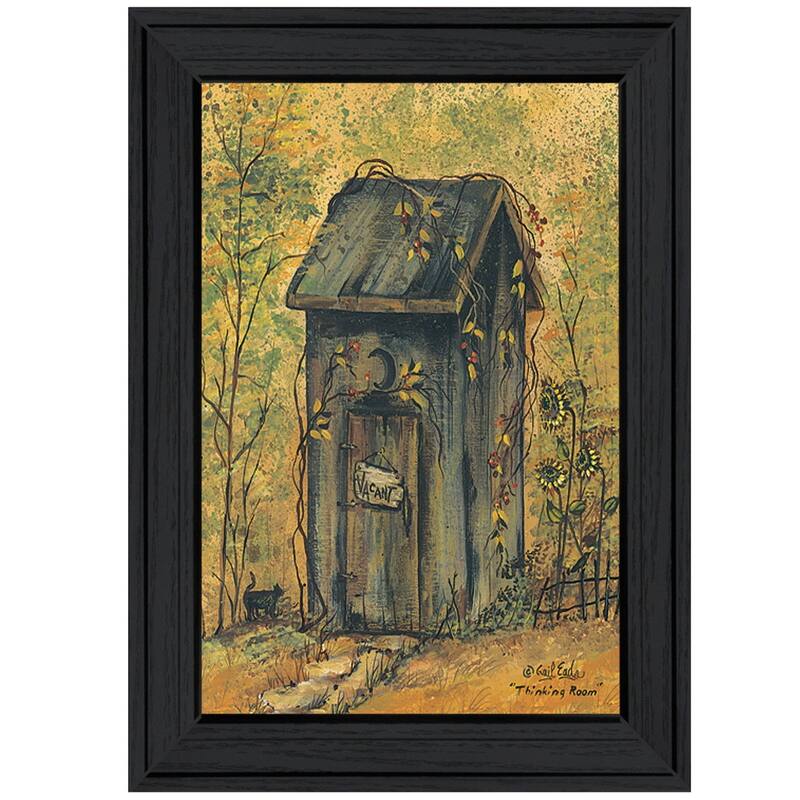 TrendyDecor4U Farmhouse "Thinking Room" Framed Print Wall Art by Gail Eads - Earthtone