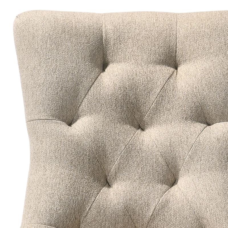 Farren Beige Fabric & Weathered Oak Finish Side Chair (Set of 2)