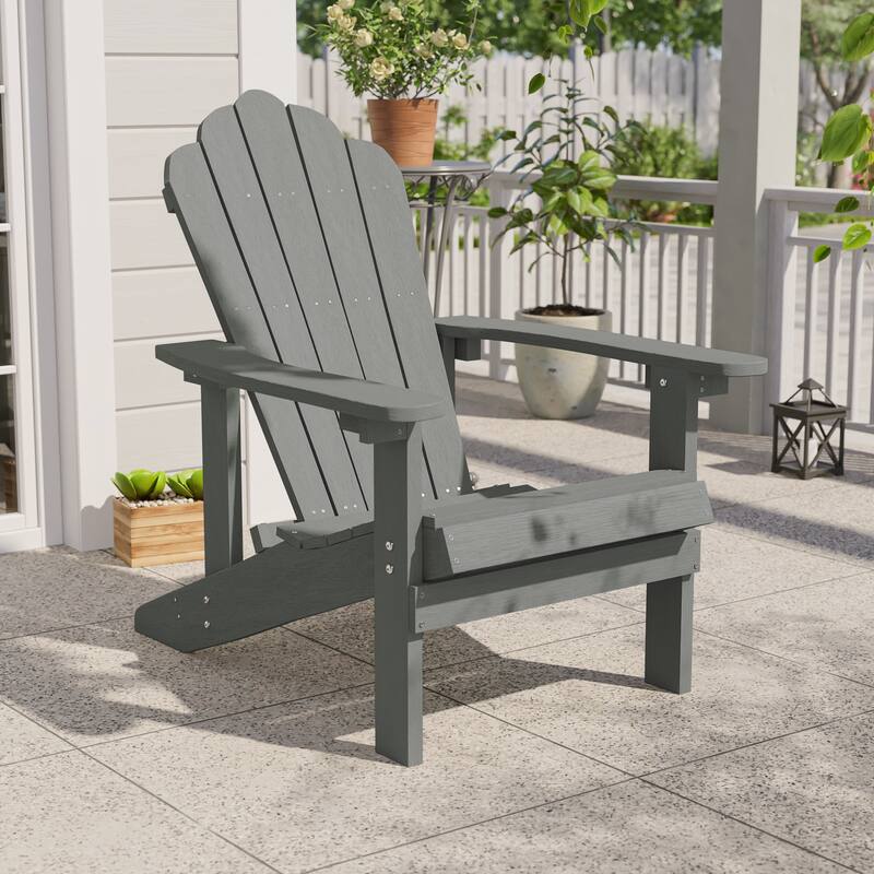 LIVOOSUN Adirondack Patio Chair Fire Pit Chair Weather Resistant - WarmGray