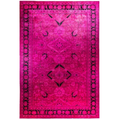 Overdyed One-of-a-Kind Hand-Knotted Area Rug - Pink - 12' 1" x 17' 8"