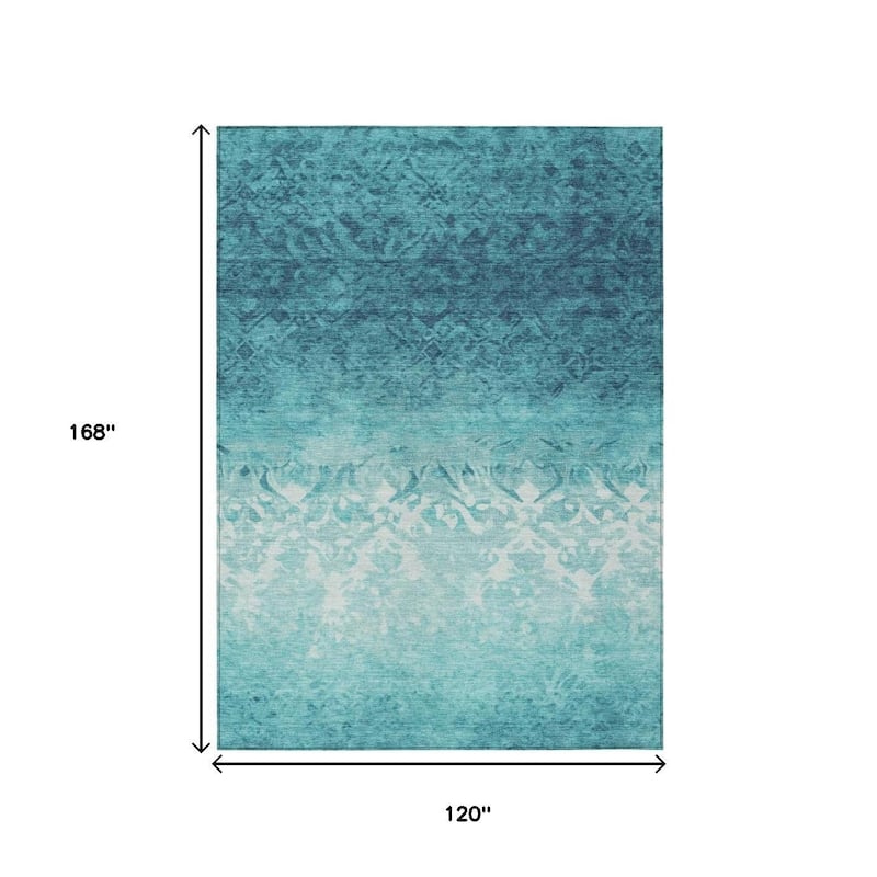 HomeRoots Damask Transitional Rectangle Outdoor Rug