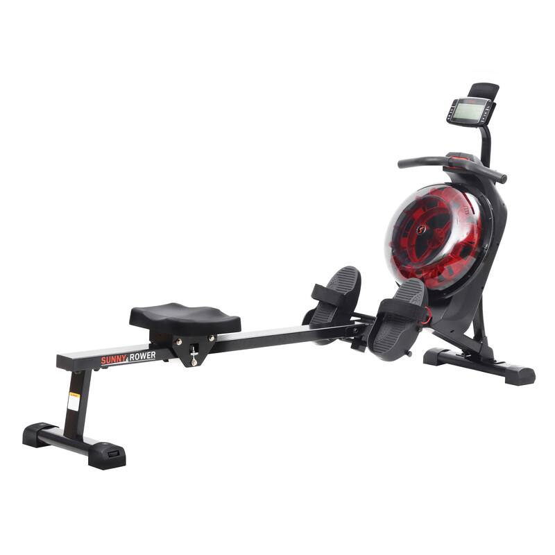 Sunny Health & Fitness Hydro Dual Resistance Smart Magnetic Water Rowing Machine in Black - SF-RW522017BLK - Black