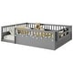 preview thumbnail 2 of 10, Full Size Toddler Floor Bed Safety Kids Bed with High Guardrails (19.6 inch), Concise Fence Bed for Boys Girls Kids Toddler