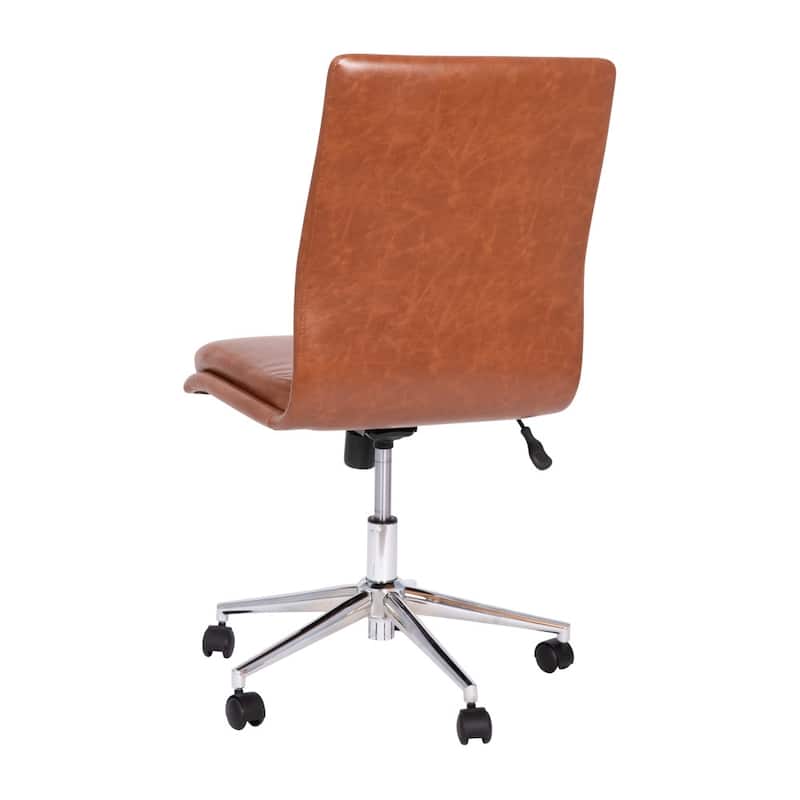 Mid-Back Armless Office Task Chair with Metal 5-Star Base