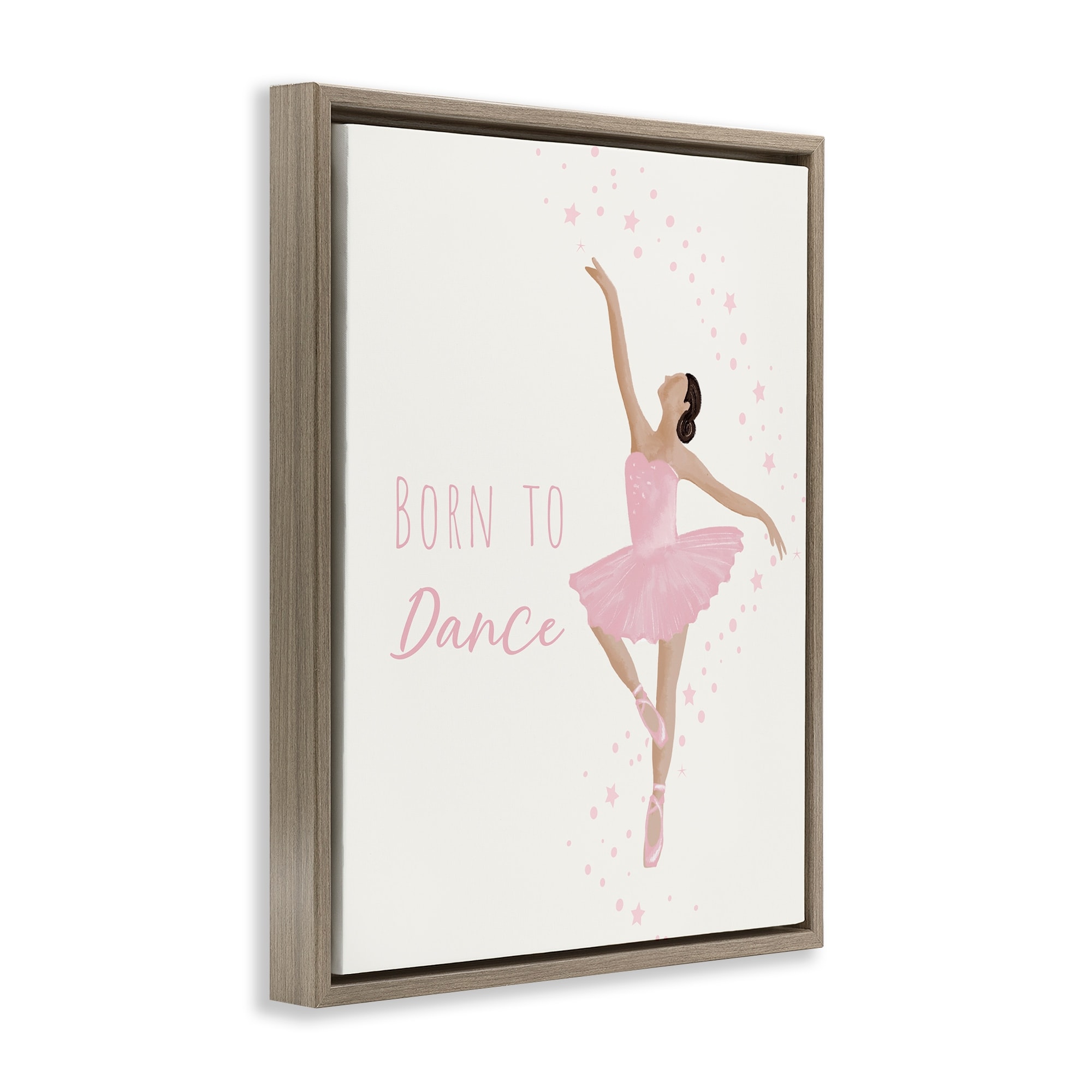 cfbn☺︎ house on the hill Ballet柄　80cm Stupell Born To Dance Ballerina Framed Floater Canvas Wall Art