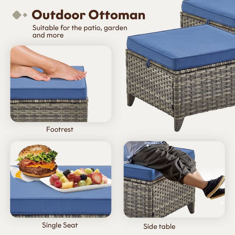 Gymojoy Outdoor Wicker Furniture Set with Cushions All-Weather PE Rattan