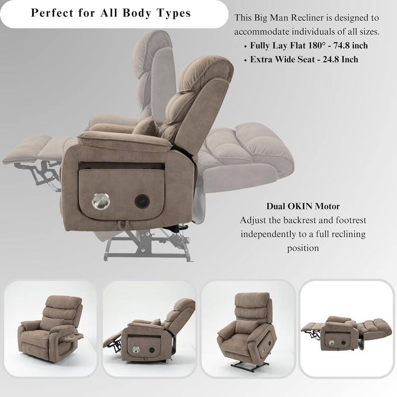 Lift Recliner Oversized Chair with Heat & Massage