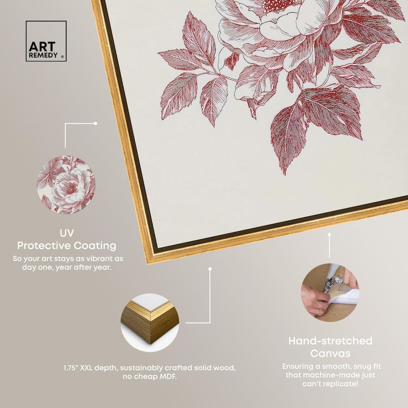 Breezy Red Pencil Blooms Canvas by Art Remedy