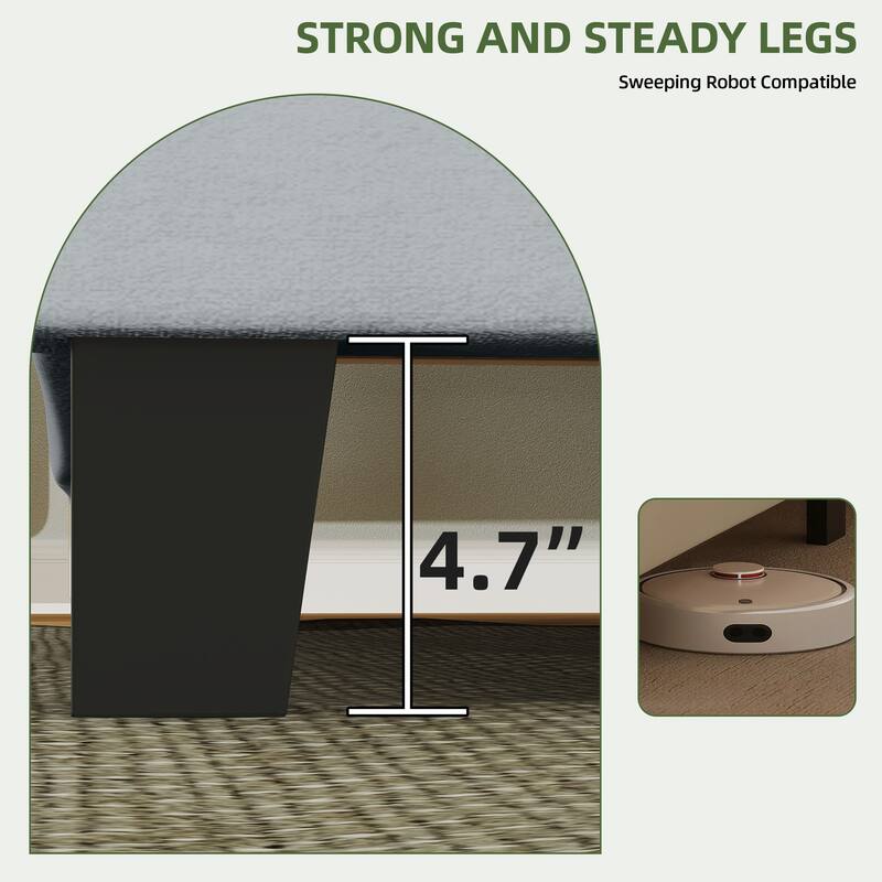 Moasis Upholstered Tufted Bed Frame with Adjustable Height Headboard