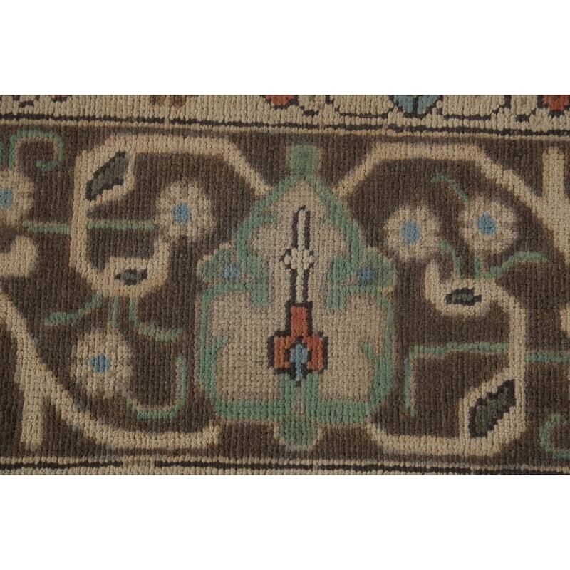 Gray Geometric Tabriz Persian Vintage Area Rug Handmade Wool Carpet - 9'10"x 12'11"