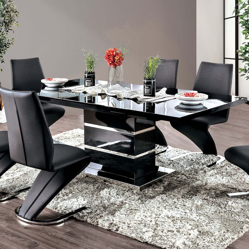 Strick & Bolton Ikemura Black 78-inch Expandable Metal Dining Table - Black