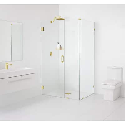 Glass Warehouse 78" x 40" x 47.5" Frameless 90 Degree Shower Enclosure - Wall Hinge