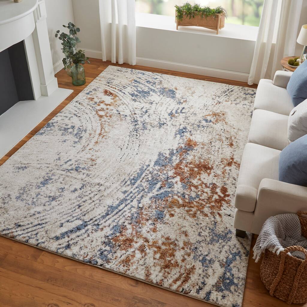 Grand Bazaar Odera Machine Made Abstract Modern Area Rug