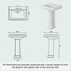 preview thumbnail 2 of 6, Rectangular Pedestal Sink, Bathroom Pedestal Sink 26 X 20 Inch White Ceramic Pedestal Bathroom Sink With 3 Faucet Holes