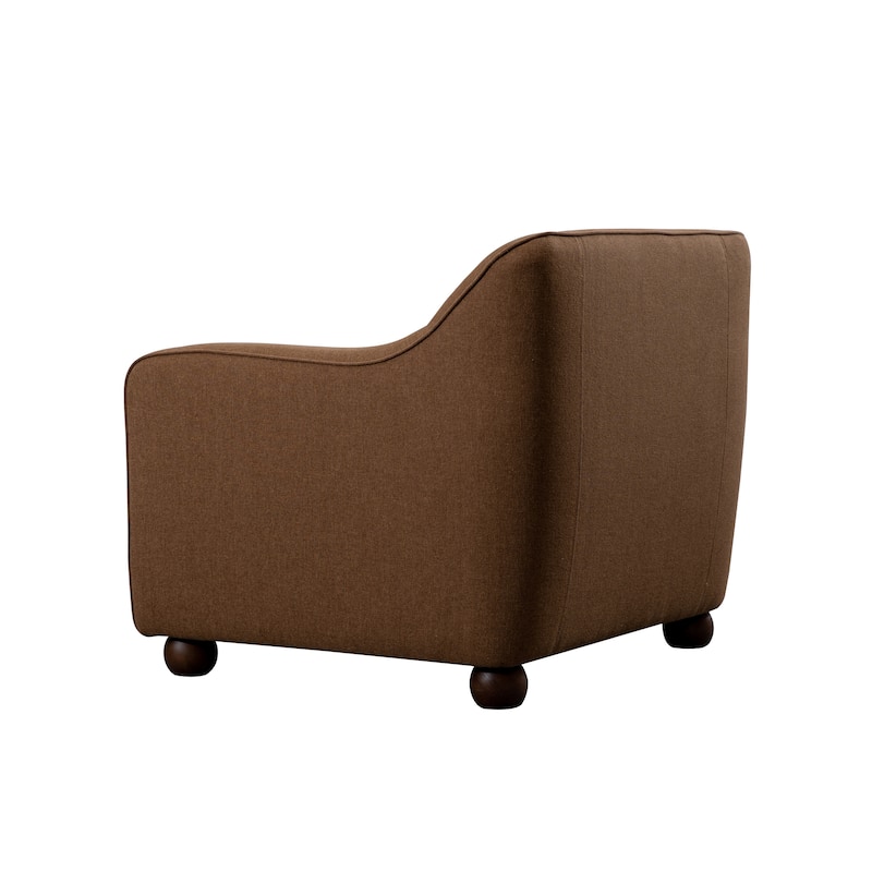 NADAAL STUDIOS Caelanor Accent Chair, Curved Back with Lumbar Cushion in C0 Performance Fabric, Rust