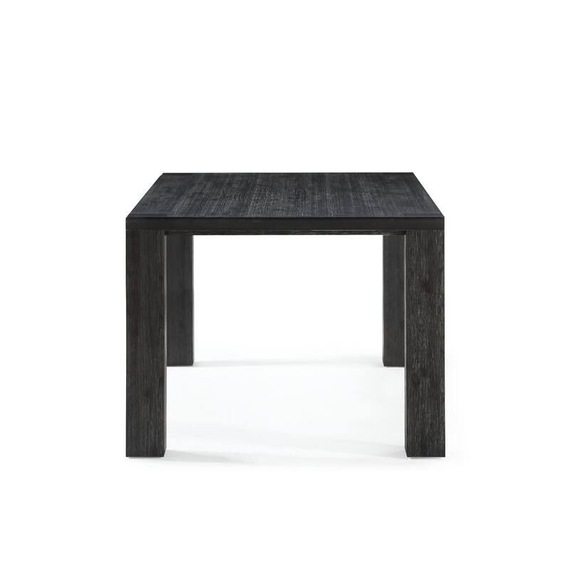 63-94 Inch Pim Acacia Wood Dining Table, 2 Extension Leaves, Graphite Gray
