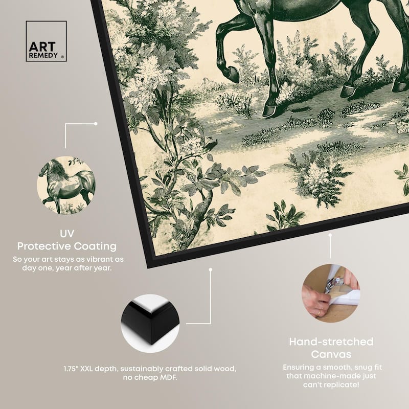 Equestrian Etching Canvas by Art Remedy
