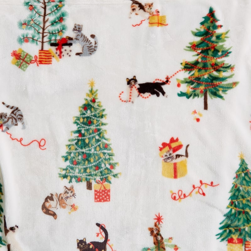 Luxurious Velvet Plush Fleece Holiday Printed Throw Blanket